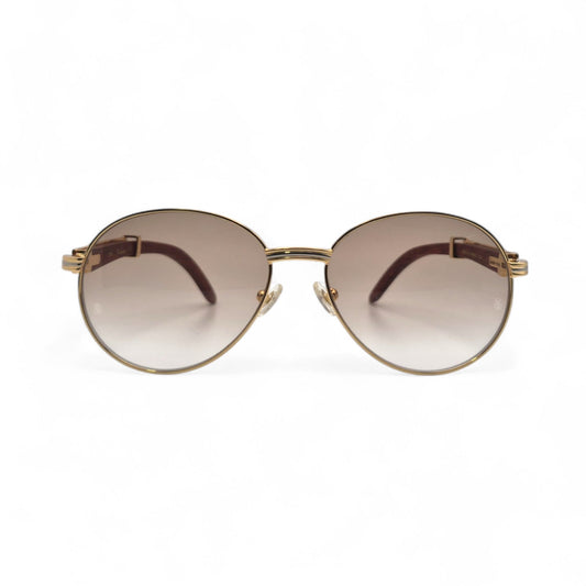 Bagatelle - 55-18 Woods Sunglasses w/ Round Lenses (90s) - Luxury Optical