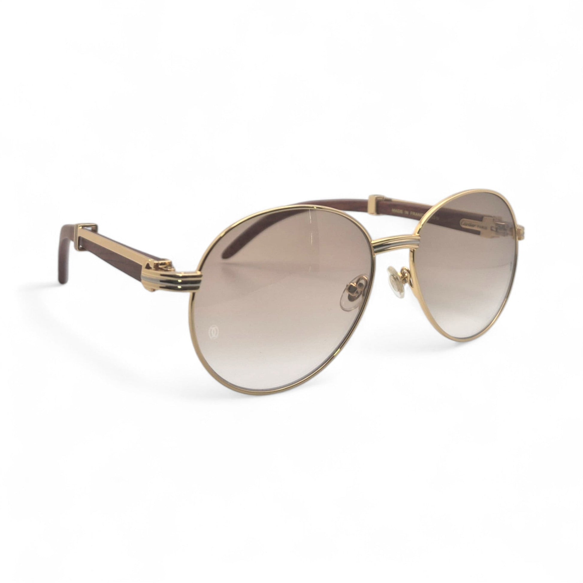 Bagatelle - 55-18 Woods Sunglasses w/ Round Lenses (90s) - Luxury Optical