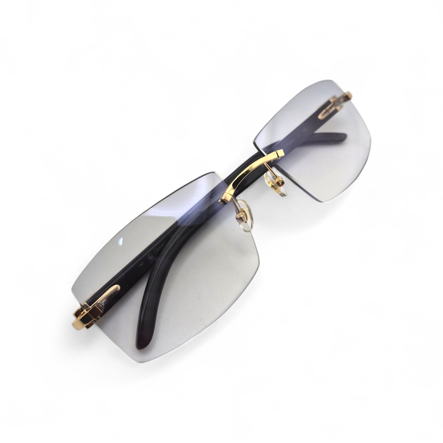 C Decor Buffs - Gold Black Genuine Horn Sunglasses (2010s) - Luxury Optical