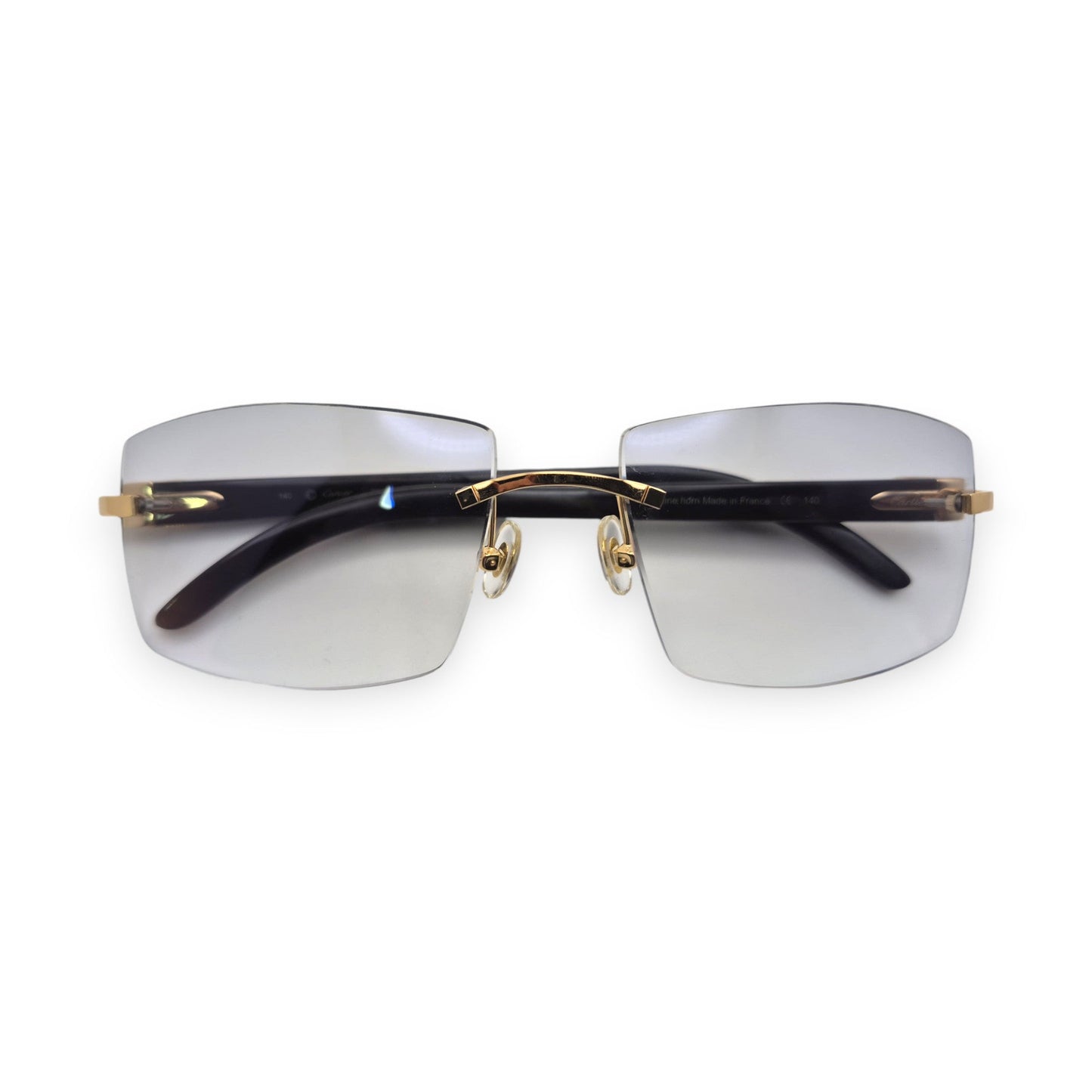 C Decor Buffs - Gold Black Genuine Horn Sunglasses (2010s) - Luxury Optical