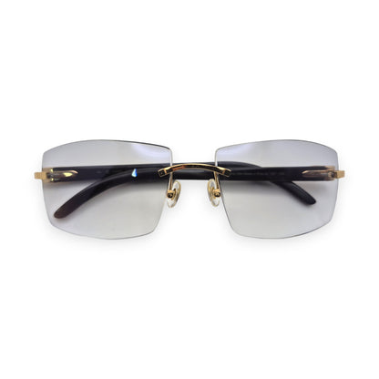 C Decor Buffs - Gold Black Genuine Horn Sunglasses (2010s) - Luxury Optical