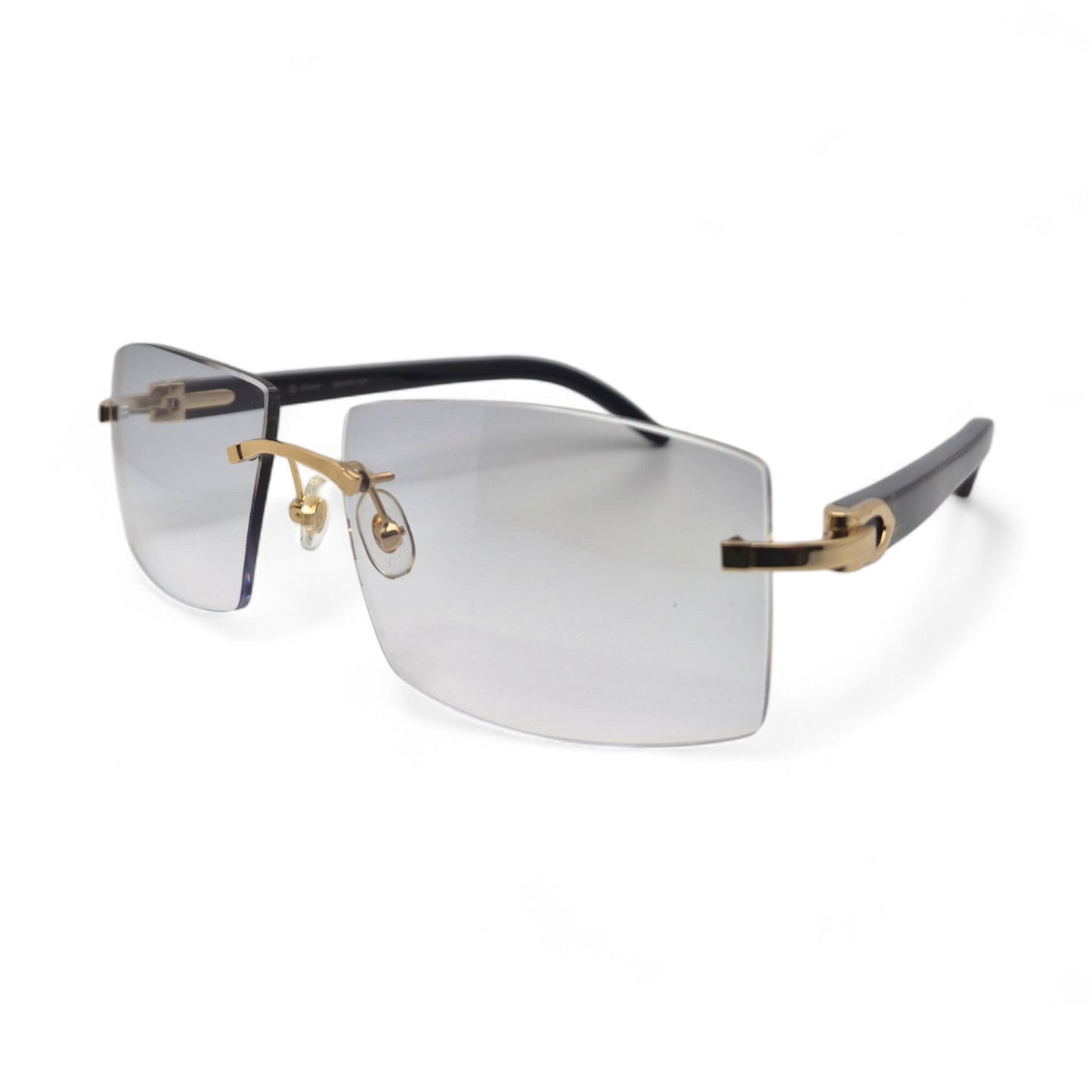 C Decor Buffs - Gold Black Genuine Horn Sunglasses (2010s) - Luxury Optical