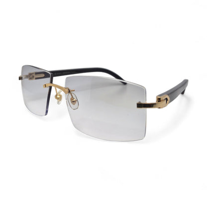 C Decor Buffs - Gold Black Genuine Horn Sunglasses (2010s) - Luxury Optical