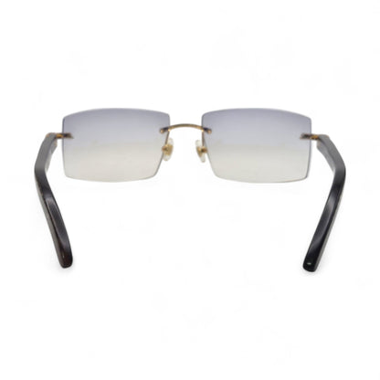C Decor Buffs - Gold Black Genuine Horn Sunglasses (2010s) - Luxury Optical
