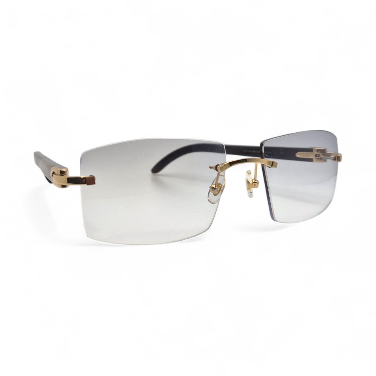C Decor Buffs - Gold Black Genuine Horn Sunglasses (2010s) - Luxury Optical