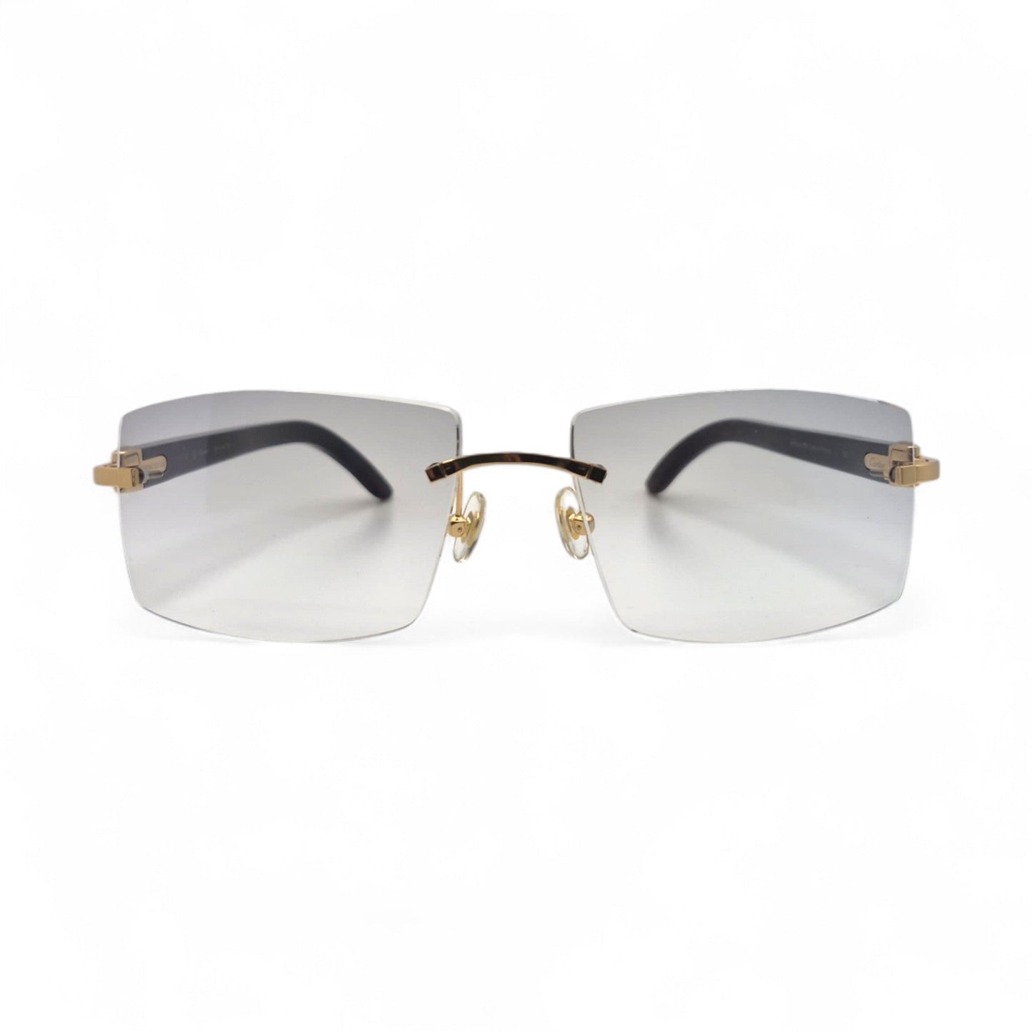 C Decor Buffs - Gold Black Genuine Horn Sunglasses (2010s) - Luxury Optical