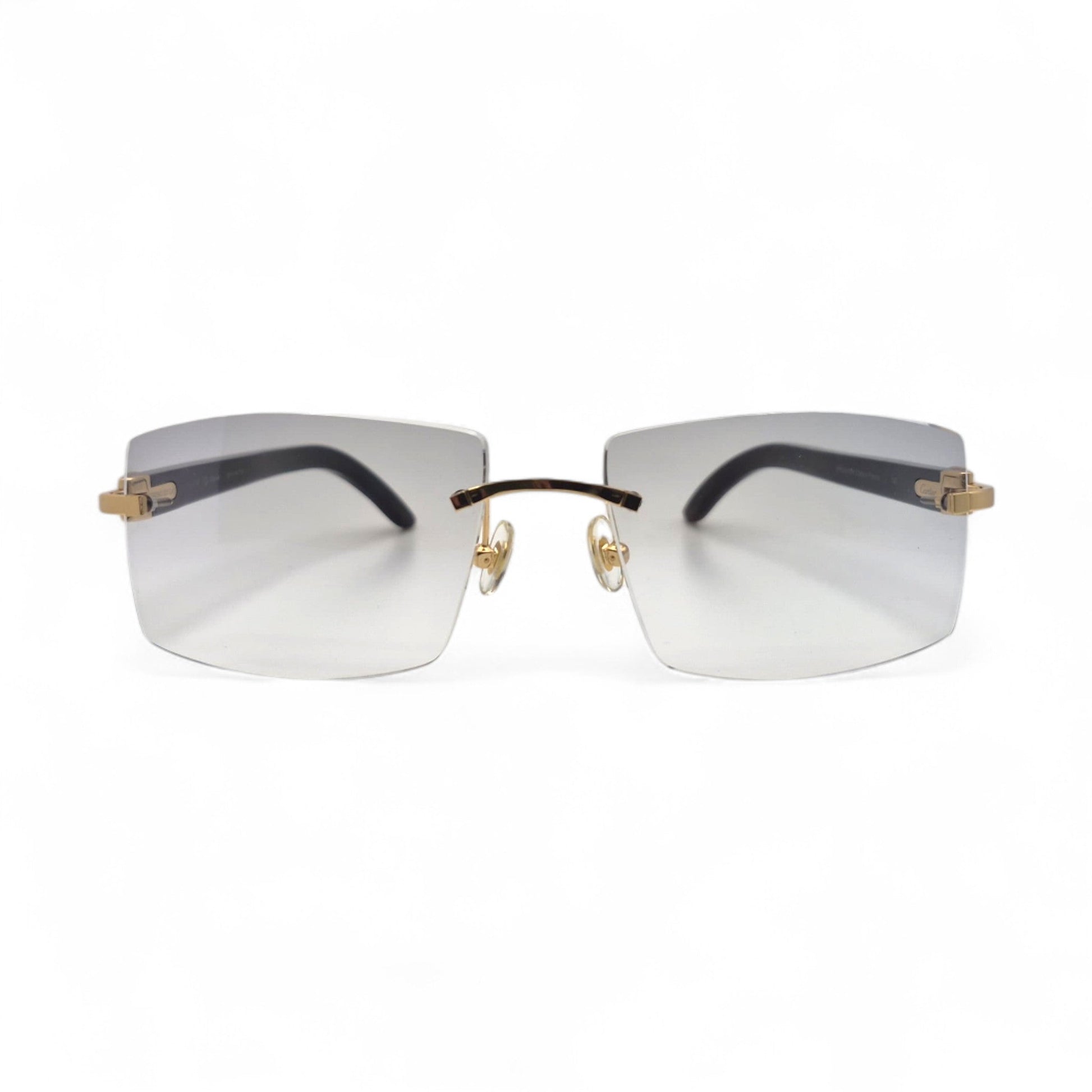 C Decor Buffs - Gold Black Genuine Horn Sunglasses (2010s) - Luxury Optical