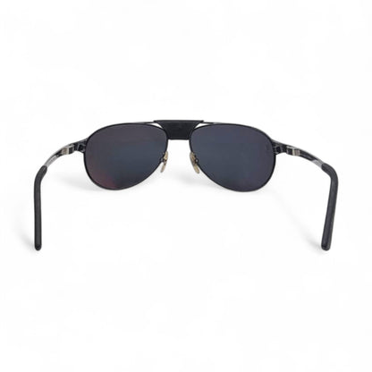 CT0034S Authentic Cartier Santos - Gunmetal Aviator Wires Sunglasses (2010s)