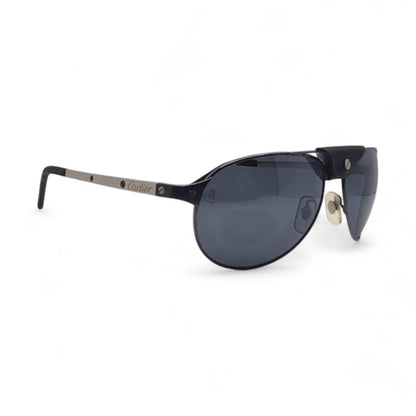 CT0034S Authentic Cartier Santos - Gunmetal Aviator Wires Sunglasses (2010s)