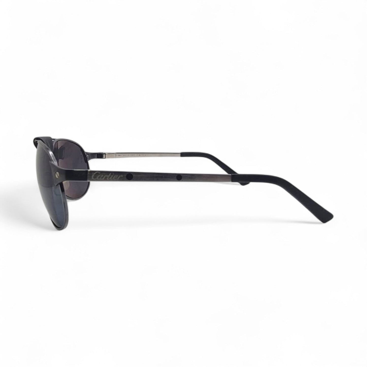 CT0034S Authentic Cartier Santos - Gunmetal Aviator Wires Sunglasses (2010s)