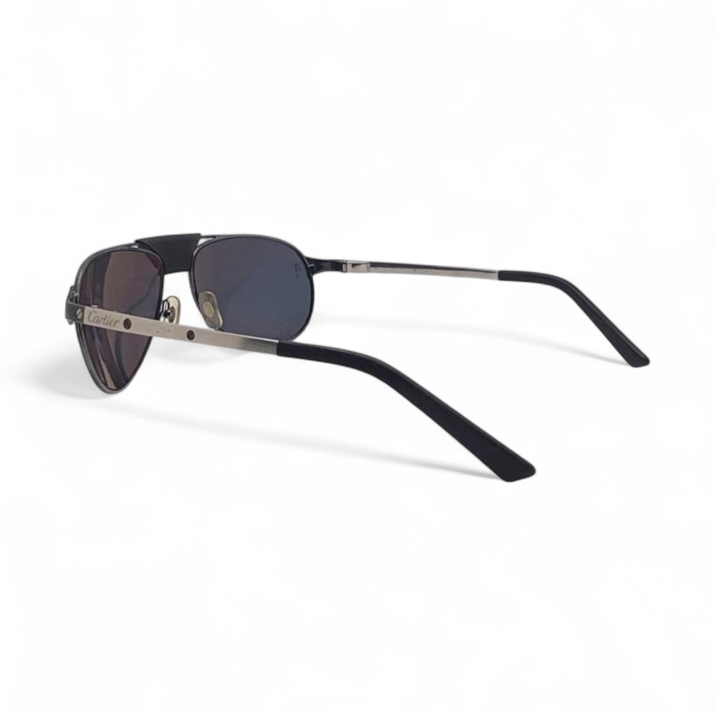 CT0034S Authentic Cartier Santos - Gunmetal Aviator Wires Sunglasses (2010s)
