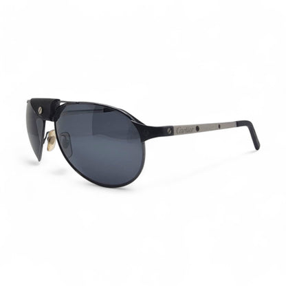 CT0034S Authentic Cartier Santos - Gunmetal Aviator Wires Sunglasses (2010s)