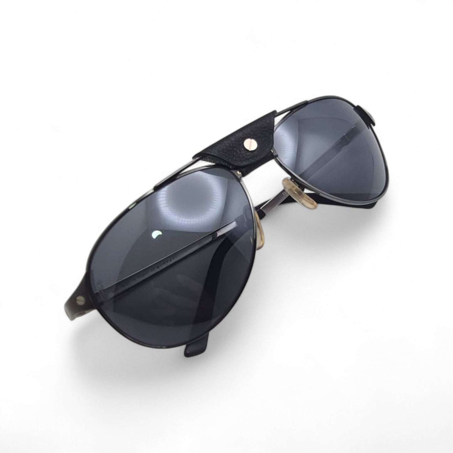 CT0034S Authentic Cartier Santos - Gunmetal Aviator Wires Sunglasses (2010s)