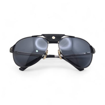 CT0034S Authentic Cartier Santos - Gunmetal Aviator Wires Sunglasses (2010s)