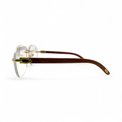 C Decor Woods (Transitions w/ Diamond Cut) - Gold Woods Sunglasses w/ Transitional Lenses (2010s) - Luxury Optical