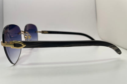 C Decor - Gold Black Buffs w/ Smoke Gray Indigo Lenses