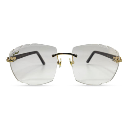 C Decor Marbles (Diamond Cut) - Gold Wine Red Composite Marbles Sunglasses w/ Transition Gray Mykonos Lenses (2010s) - Luxury Optical