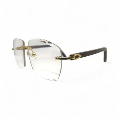 C Decor Marbles (Diamond Cut) - Gold Wine Red Composite Marbles Sunglasses w/ Transition Gray Mykonos Lenses (2010s) - Luxury Optical