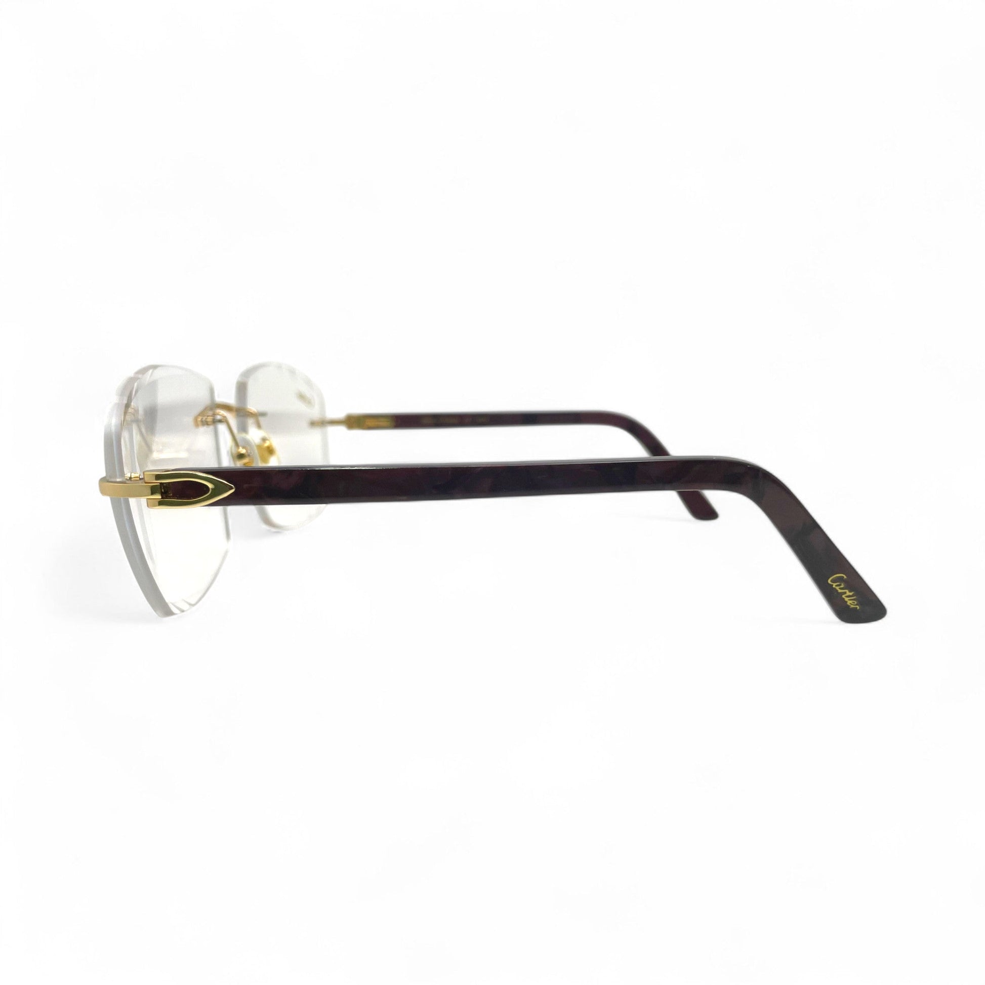 C Decor Marbles (Diamond Cut) - Gold Wine Red Composite Marbles Sunglasses w/ Transition Gray Mykonos Lenses (2010s) - Luxury Optical