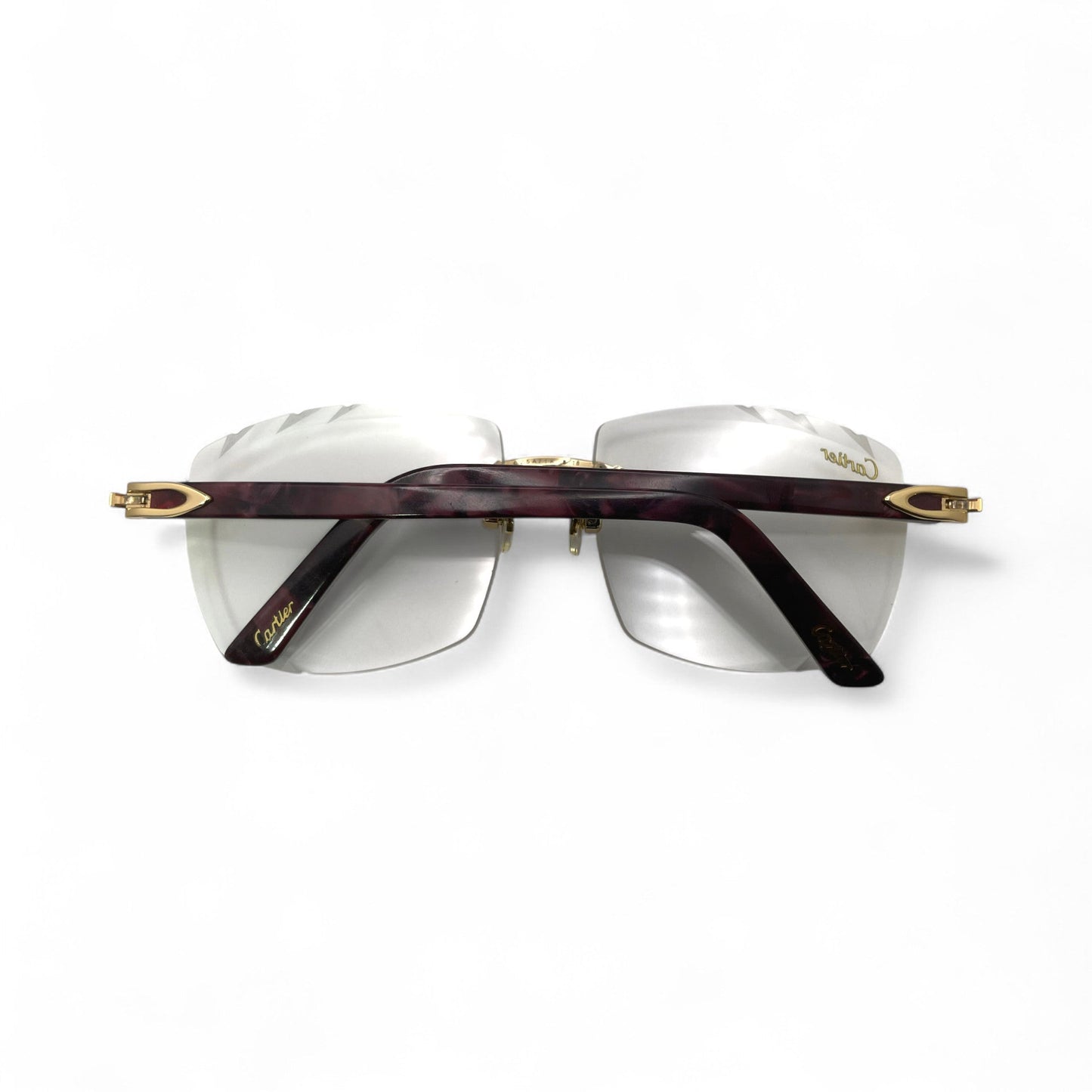 C Decor Marbles (Diamond Cut) - Gold Wine Red Composite Marbles Sunglasses w/ Transition Gray Mykonos Lenses (2010s) - Luxury Optical