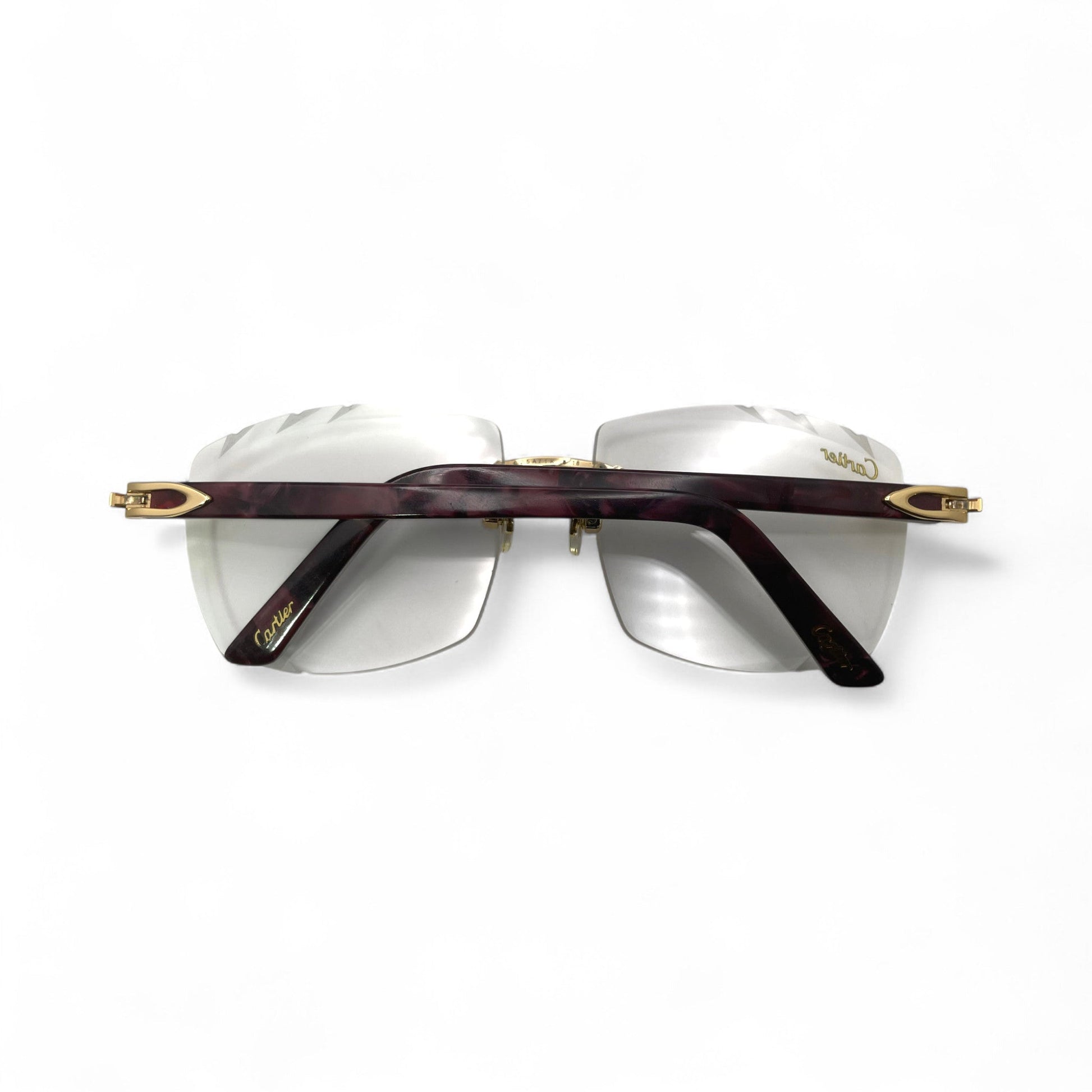 C Decor Marbles (Diamond Cut) - Gold Wine Red Composite Marbles Sunglasses w/ Transition Gray Mykonos Lenses (2010s) - Luxury Optical