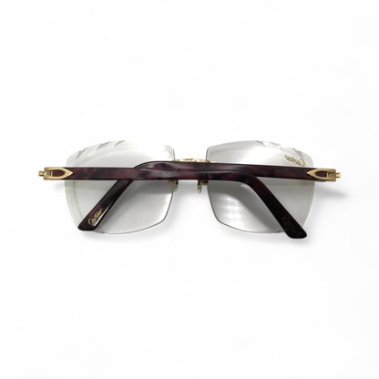 C Decor Marbles (Diamond Cut) - Gold Wine Red Composite Marbles Sunglasses w/ Transition Gray Mykonos Lenses (2010s) - Luxury Optical
