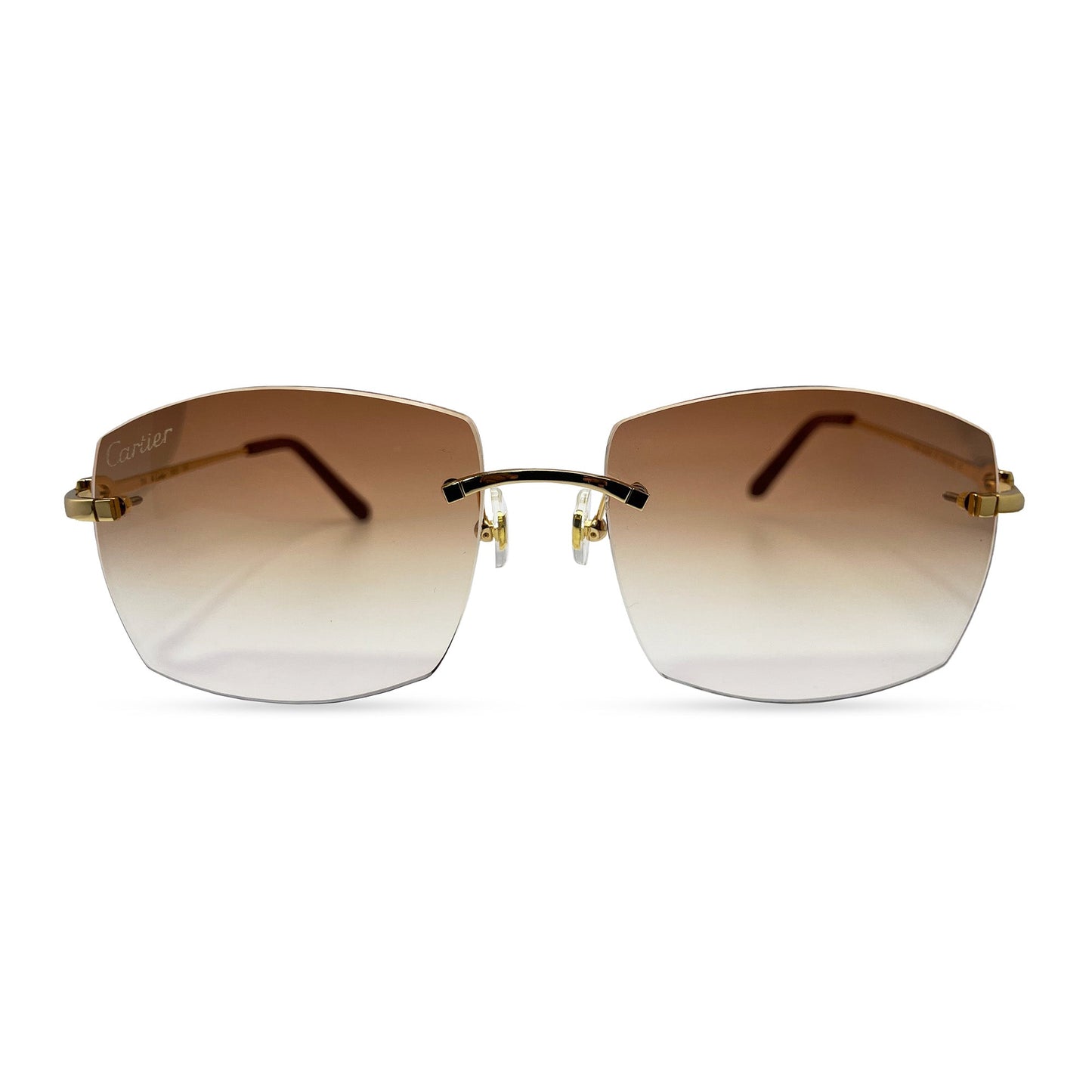 C Decor Wires - Rimless Sunglasses w/ Brown Lenses (2010) - Luxury Optical