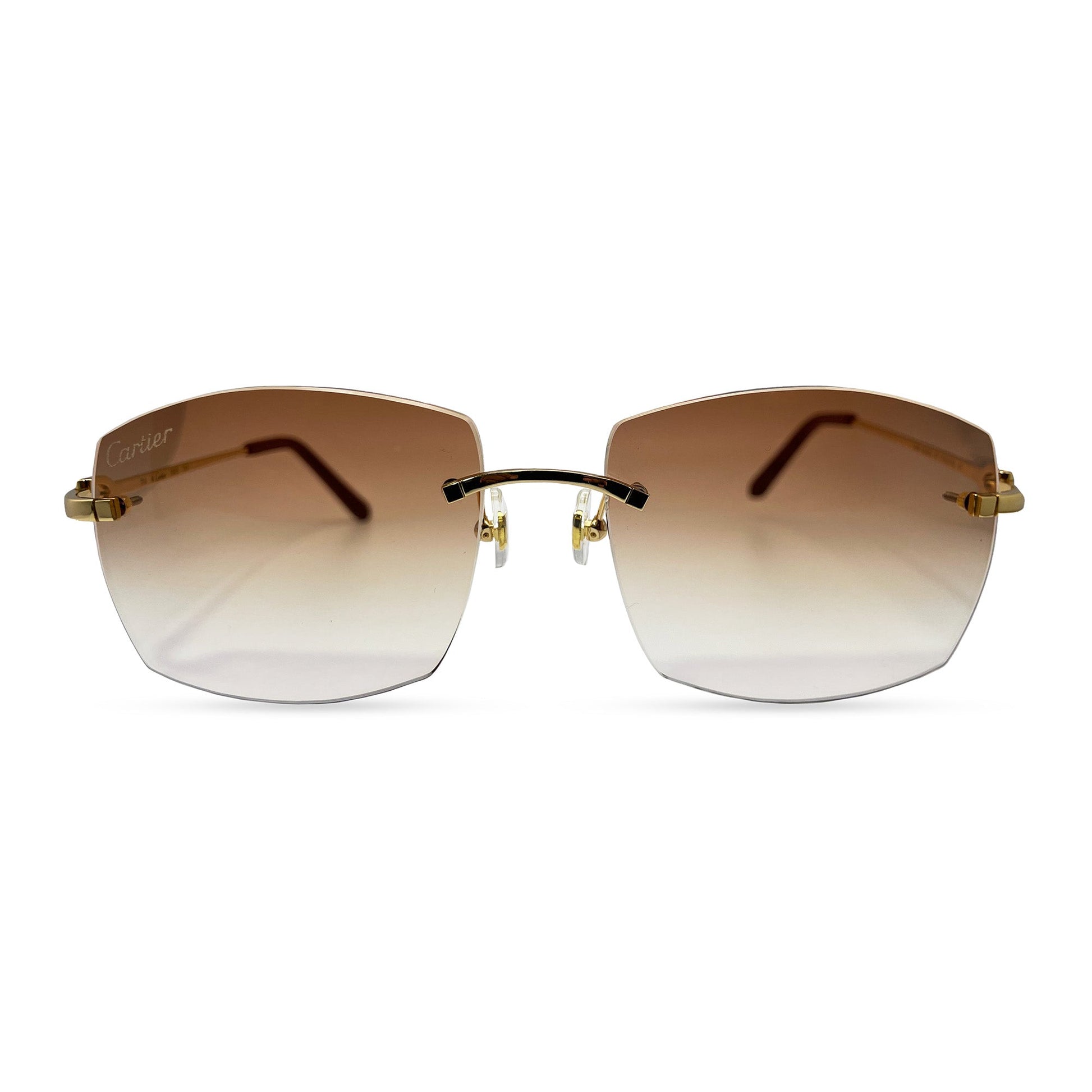 C Decor Wires - Rimless Sunglasses w/ Brown Lenses (2010) - Luxury Optical
