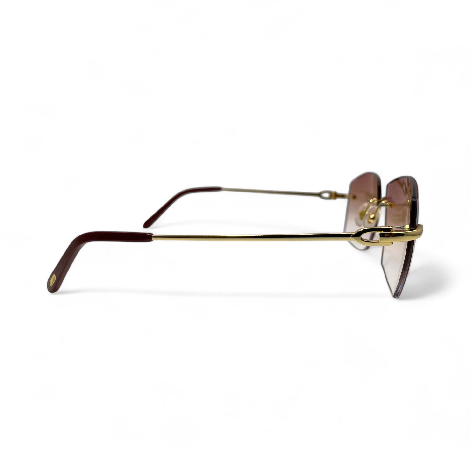 C Decor Wires - Rimless Sunglasses w/ Brown Lenses (2010) - Luxury Optical