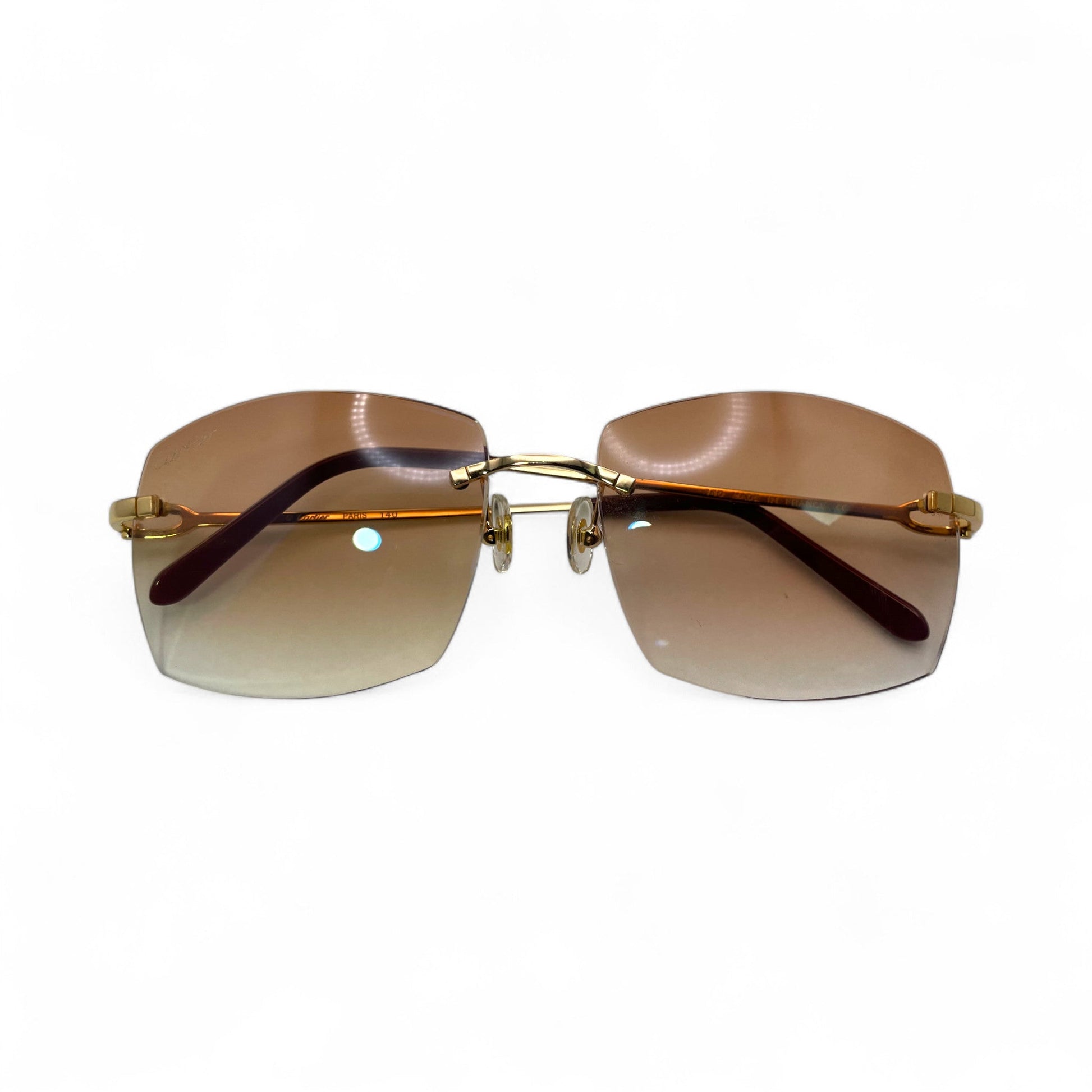 C Decor Wires - Rimless Sunglasses w/ Brown Lenses (2010) - Luxury Optical