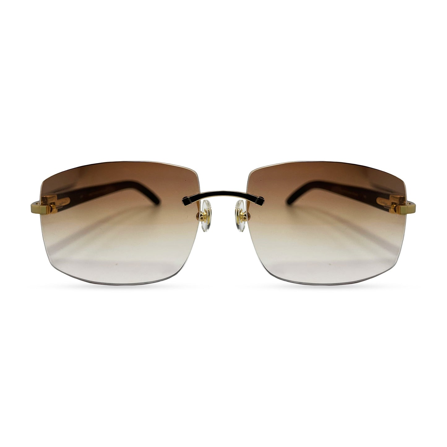C Decor Buffs - Gold White Genuine Horn Sunglasses (2010s) - Luxury Optical