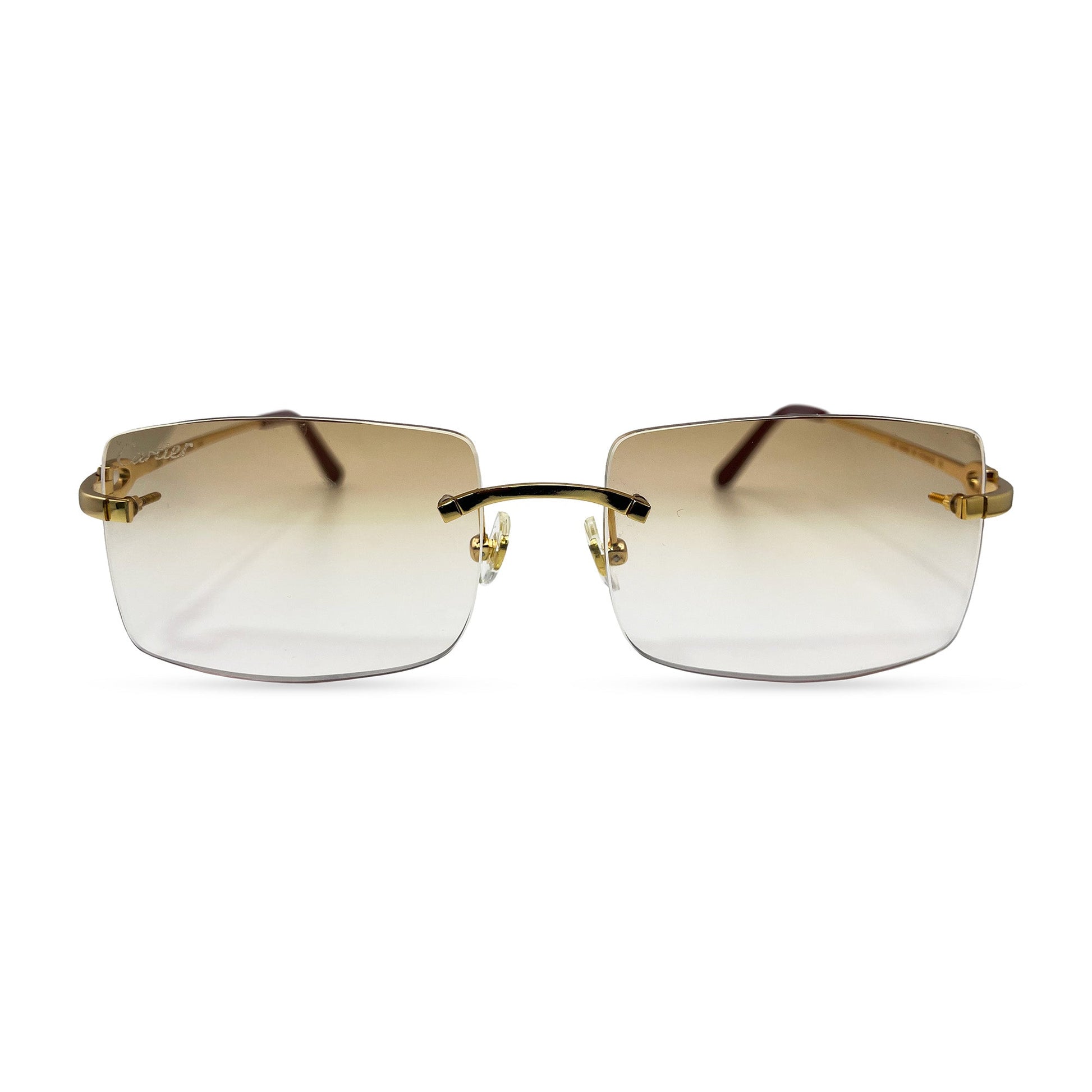 C Decor Wires - Rimless Sunglasses w/ Brown Lenses (2010) - Luxury Optical