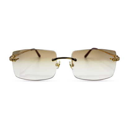 C Decor Wires - Rimless Sunglasses w/ Brown Lenses (2010) - Luxury Optical
