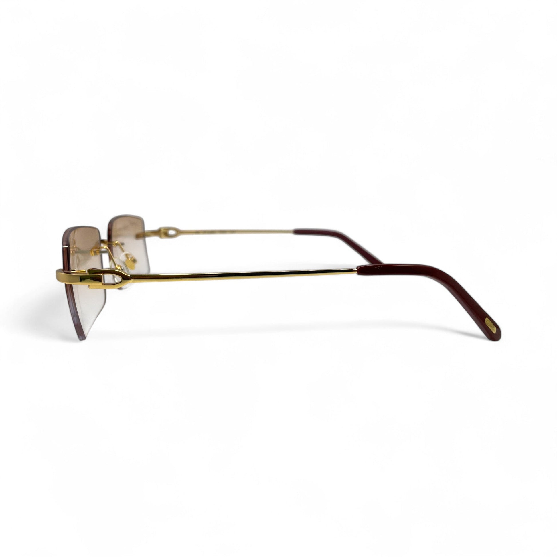 C Decor Wires - Rimless Sunglasses w/ Brown Lenses (2010) - Luxury Optical