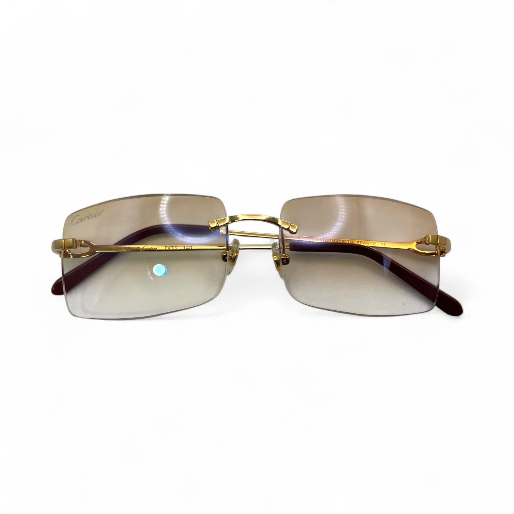 C Decor Wires - Rimless Sunglasses w/ Brown Lenses (2010) - Luxury Optical