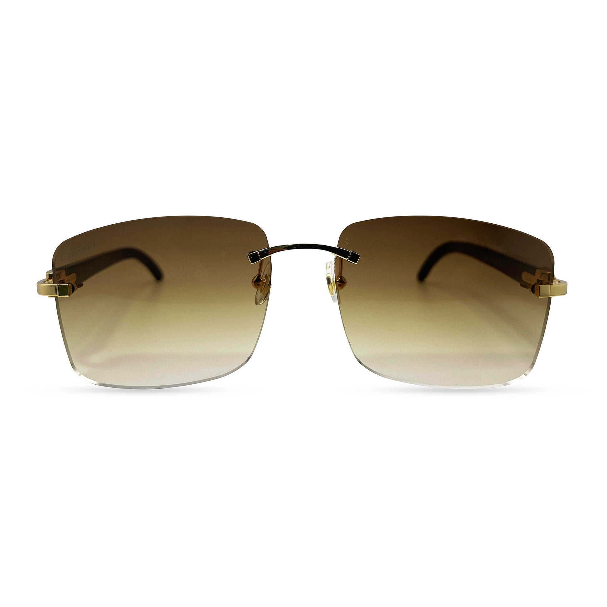 C Decor Buffs - Gold White Genuine Horn Sunglasses (2010s) - Luxury Optical