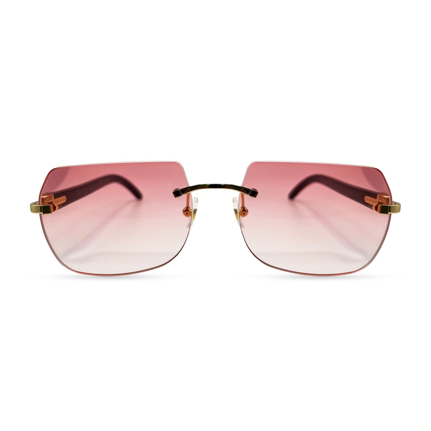C Decor Buffs - Gold White Genuine Horn Sunglasses (2010s) - Luxury Optical