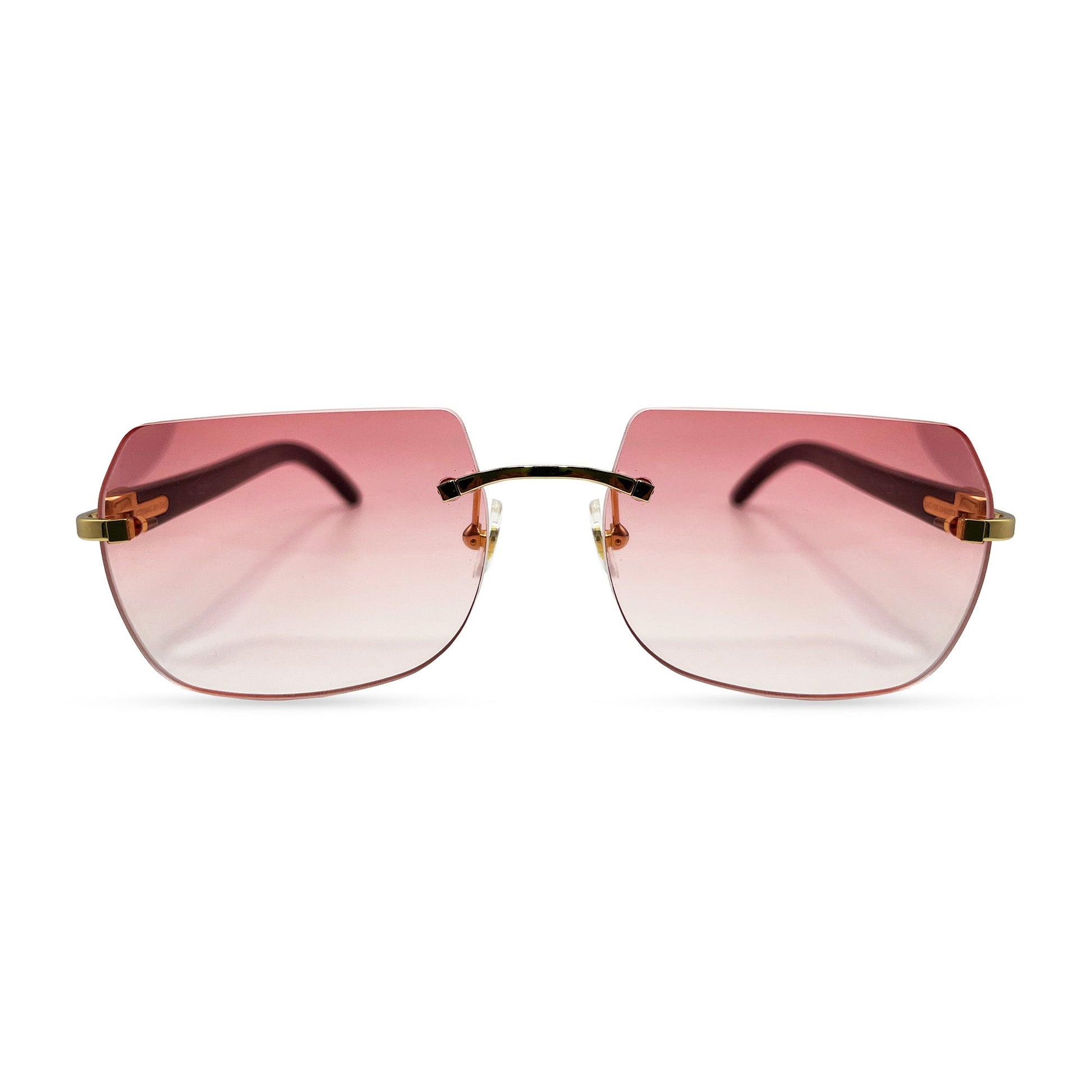 C Decor Buffs - Gold White Genuine Horn Sunglasses (2010s) - Luxury Optical