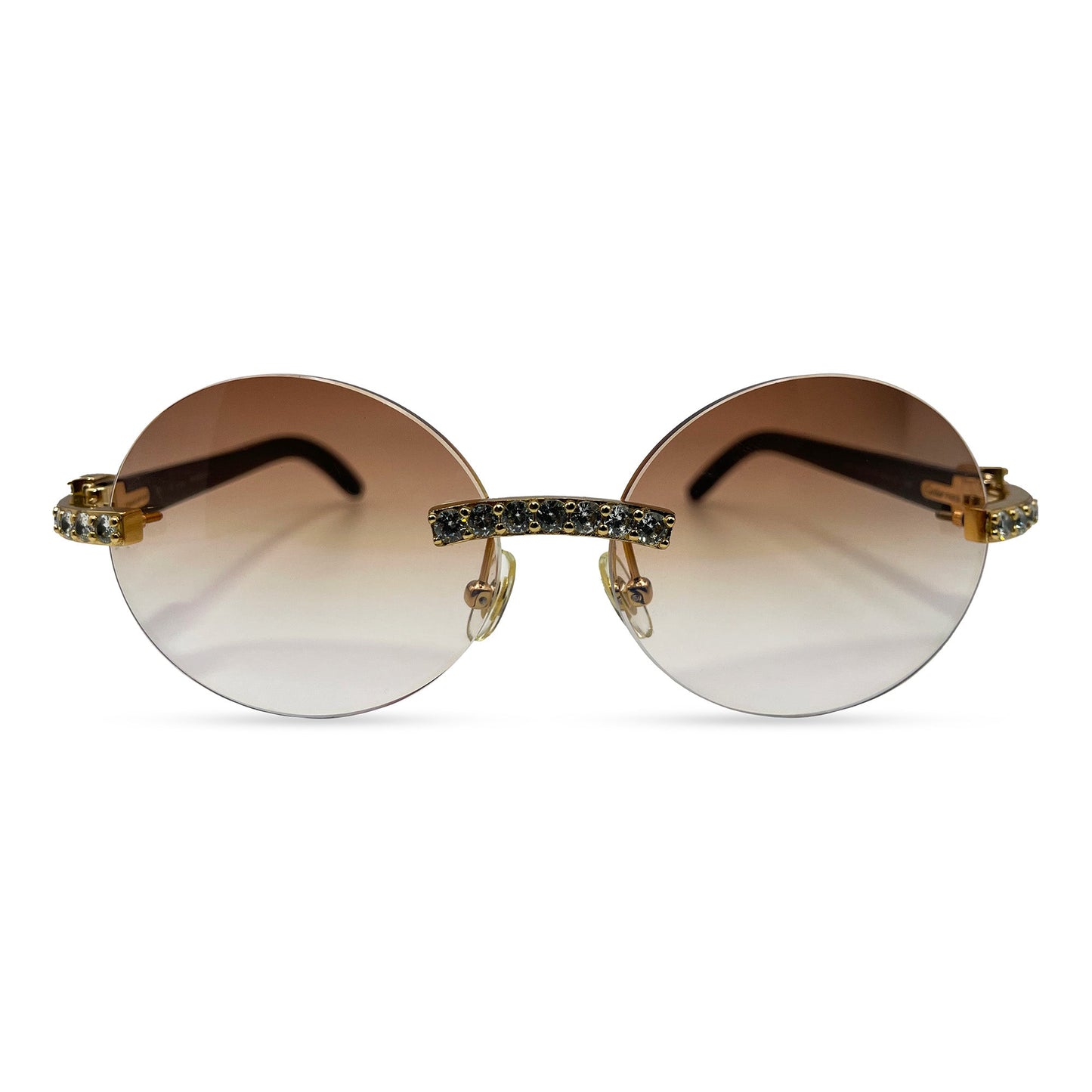 C Decor Buffs (Iced - CZ) - Gold White Genuine Horn Sunglasses - Diamonds Sets (2010s) - Luxury Optical