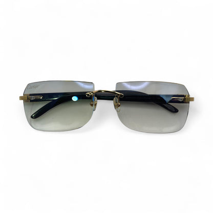C Decor Buffs - Gold White Genuine Horn Sunglasses (2010s) - Luxury Optical