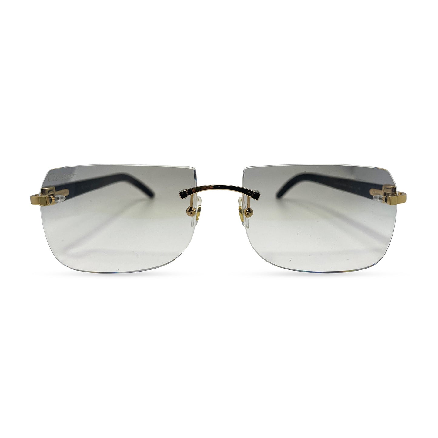 C Decor Buffs - Gold White Genuine Horn Sunglasses (2010s) - Luxury Optical
