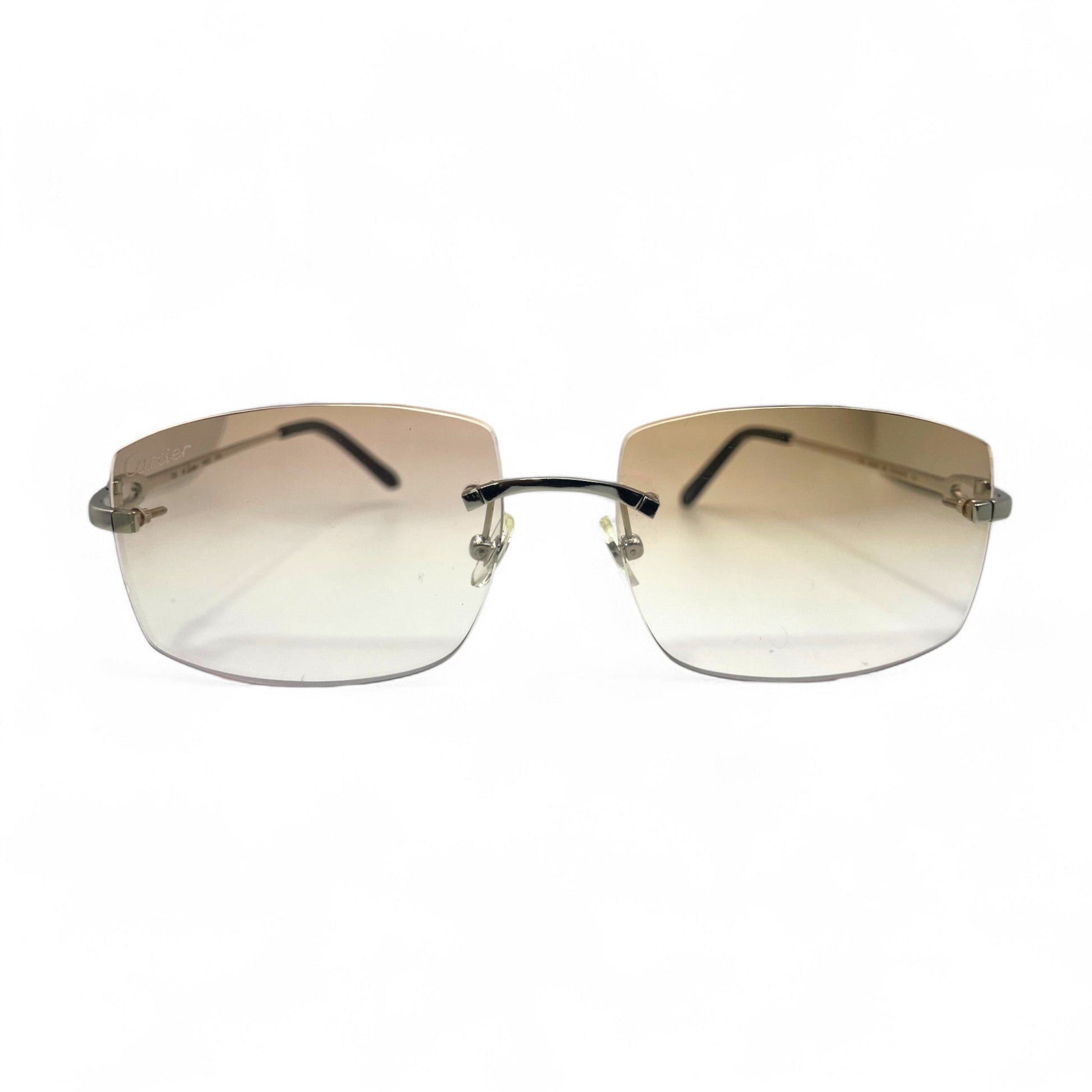 C Decor Wires - Rimless Sunglasses w/ Brown Lenses (2010) - Luxury Optical