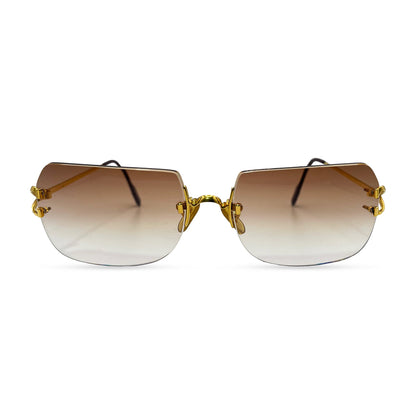 Authentic Cartier Signature C - 58-20 Big C Gold Wires w/ Hennessy Brown Lenses (2000s)