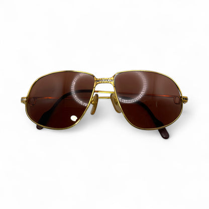 Authentic Cartier Panthere GM - Gold Wires Sunglasses w/ Brown Lenses (80s)