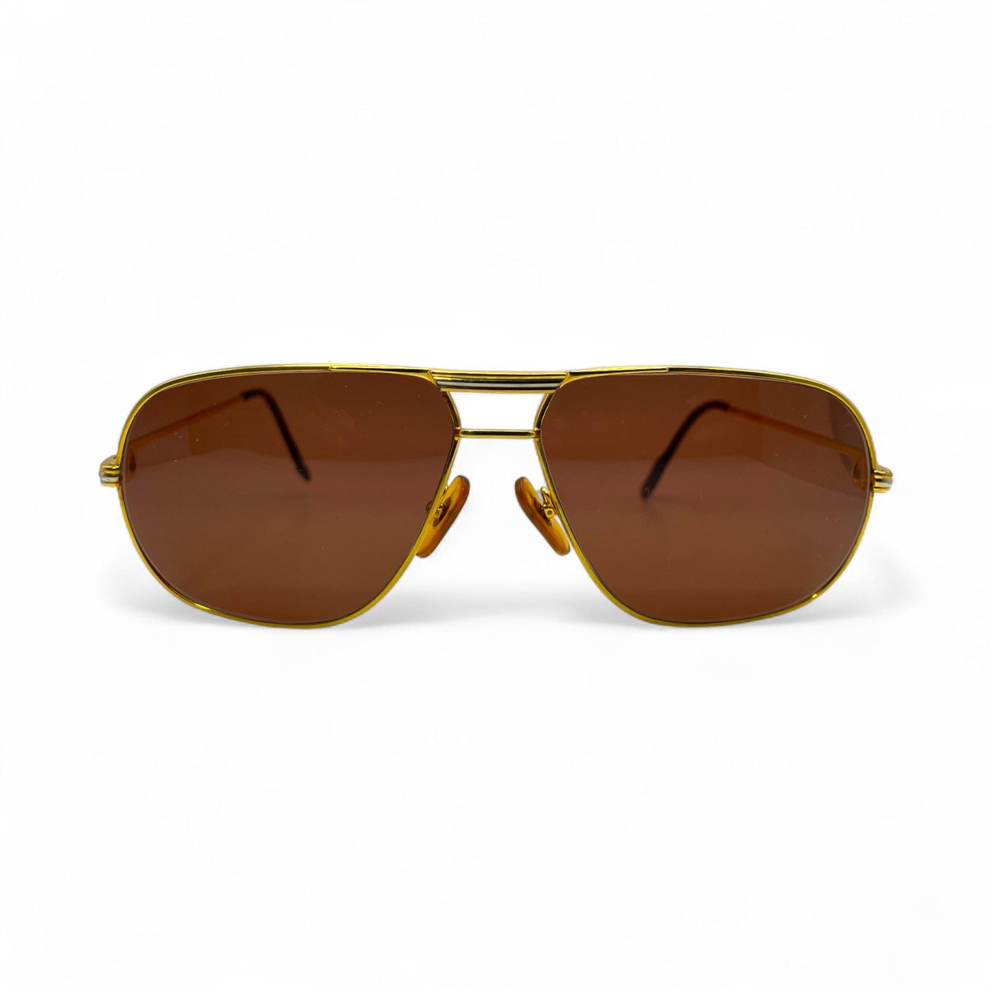 Authentic Cartier Santos (Vintage Aviators) - Gold Wires Sunglasses (80s)