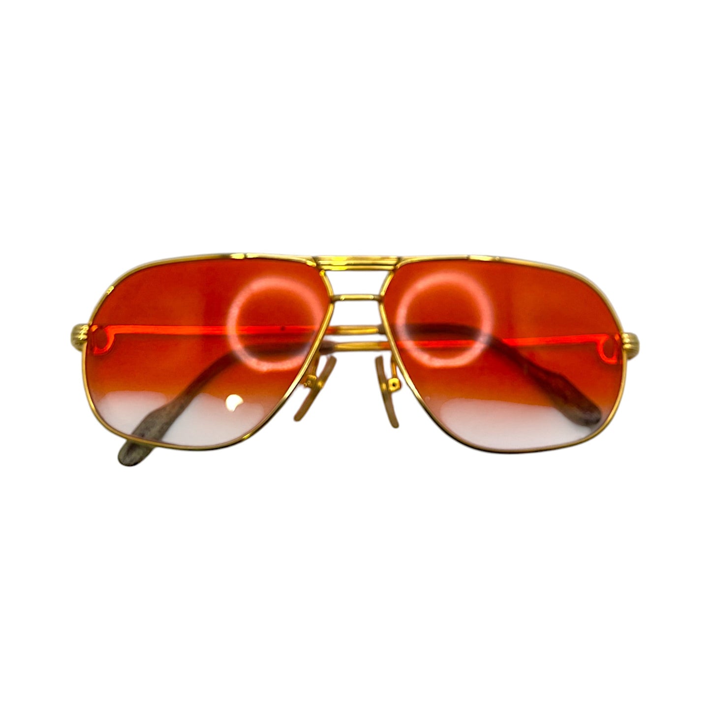 Authentic Cartier Santos (Vintage Aviators) - Gold Wires Sunglasses (80s)