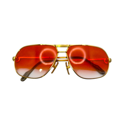 Authentic Cartier Santos (Vintage Aviators) - Gold Wires Sunglasses (80s)