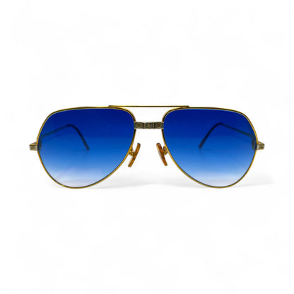 Authentic Cartier Santos (Vintage Aviators) - Gold Wires Sunglasses (Screw Bridge)