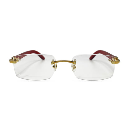 CT0052O Authentic Cartier C Decor - Gold Red Woods Eyeglasses (2020s)