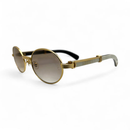 Giverny - 53-22 Genuine Horn Sunglasses w/ Oval Lenses (2025) - Luxury Optical